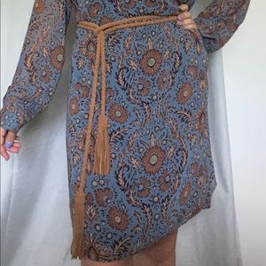 Tassel Belt Suede Brown